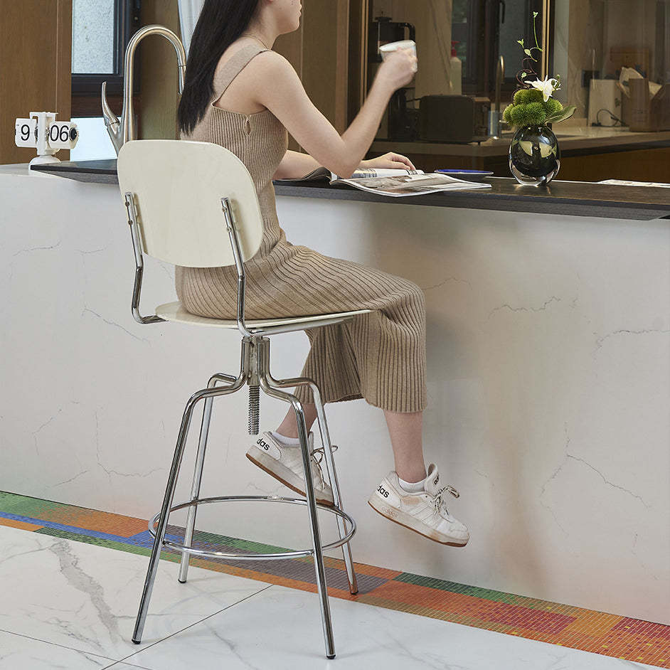 Scandinavian Plastic Metal Bar Stool