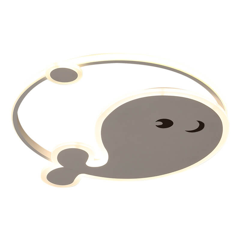 Cartoon Dolphin Moon LED Kids Flush Mount Light