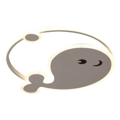 Cartoon Dolphin Moon LED Kids Flush Mount Light