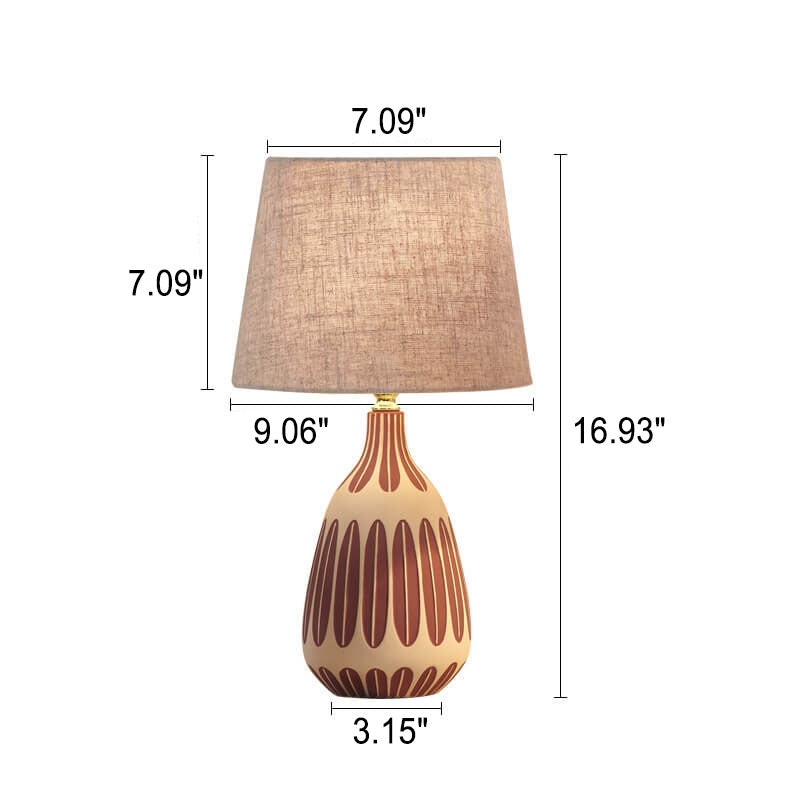 Nordic Vertical Pattern Ceramic Fabric Lamp