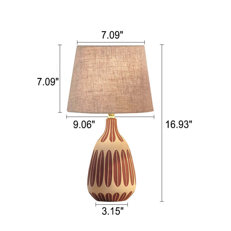 Nordic Vertical Pattern Ceramic Fabric Lamp