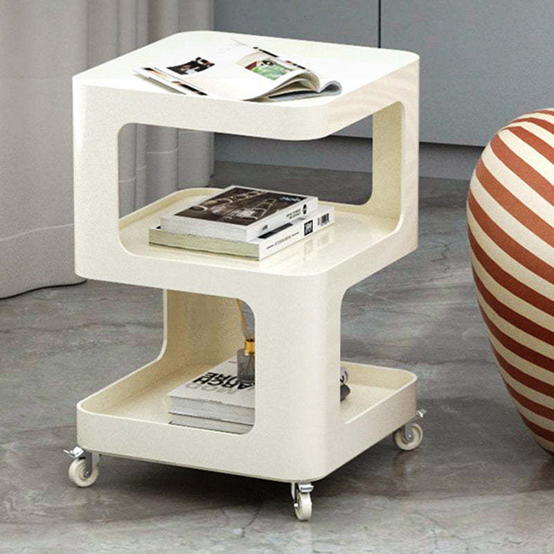 Contemporary Iron 3-Tier Movable Side Table
