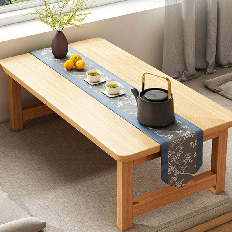 Minimalist Foldable Solid Wood Coffee Table — Wood Color