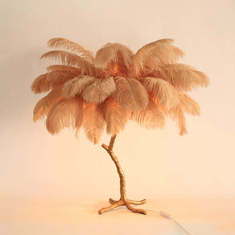 O'Moore Nordic Luxury Unique Ostrich Feather Floor Lamp/Table Lamp