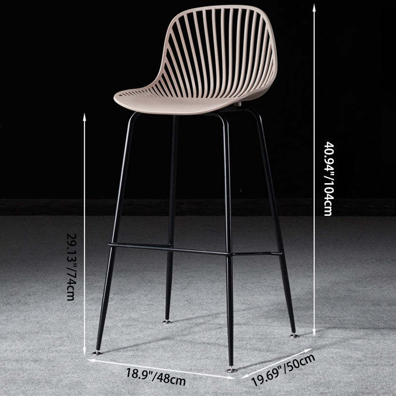 Scandinavian Round Plastic Bar Stool — Green