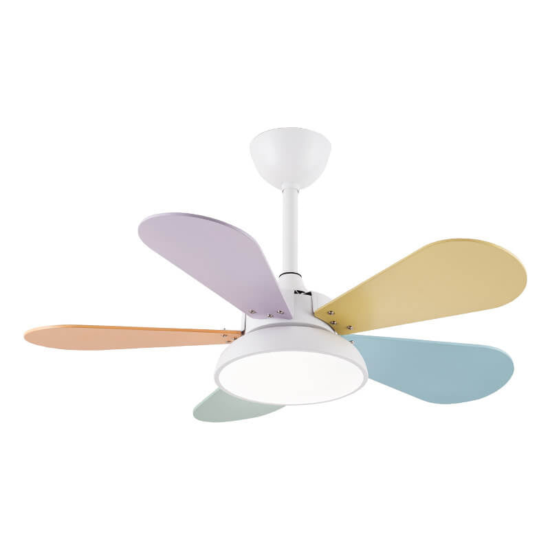 Simple Colorful Fan Leaf Kids Fan Light