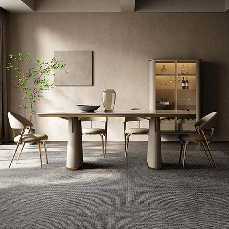 Modern Cushion Microfiber Leather Steel Dining Chair