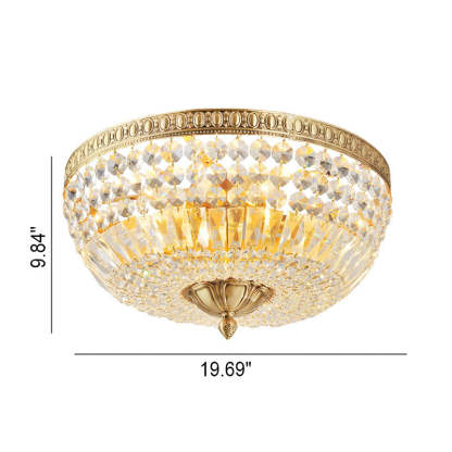 French Vintage Crystal Round 3/5/9-Light Flush Mount