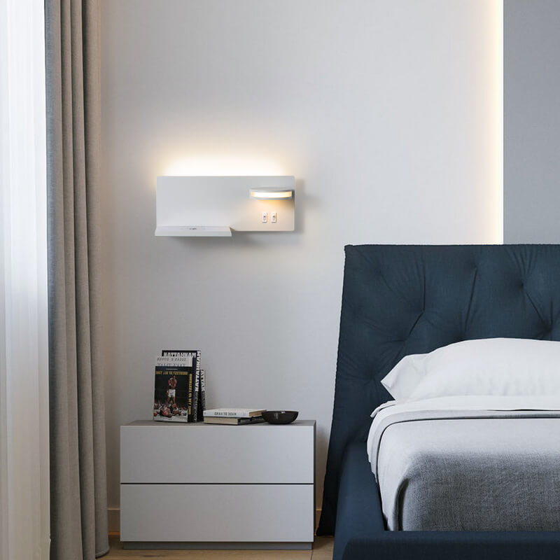 Modern Flat Reading USB Smart LED Sconce