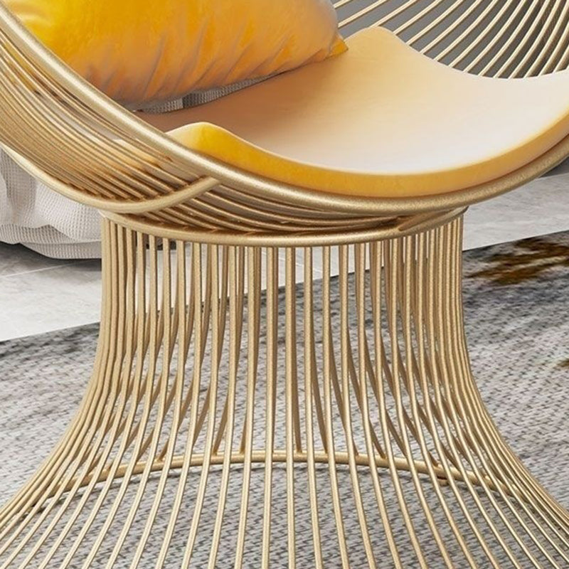 Luxury Oval Curved Upholstered Iron Chair