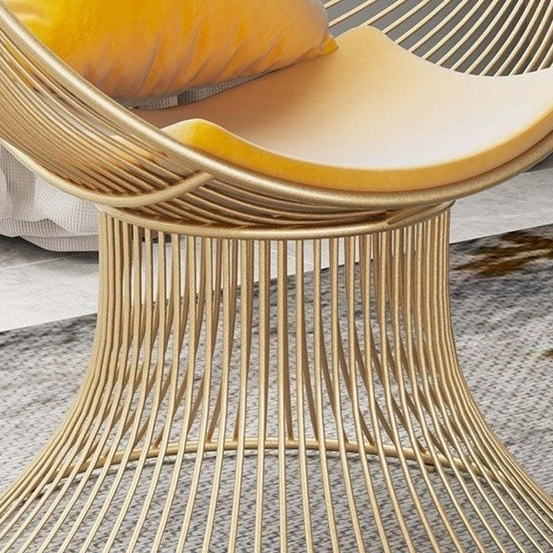 Luxury Oval Curved Upholstered Iron Chair