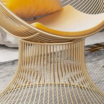 Luxury Oval Curved Upholstered Iron Chair