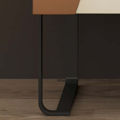 Contemporary Wood Steel Drawer Side Table