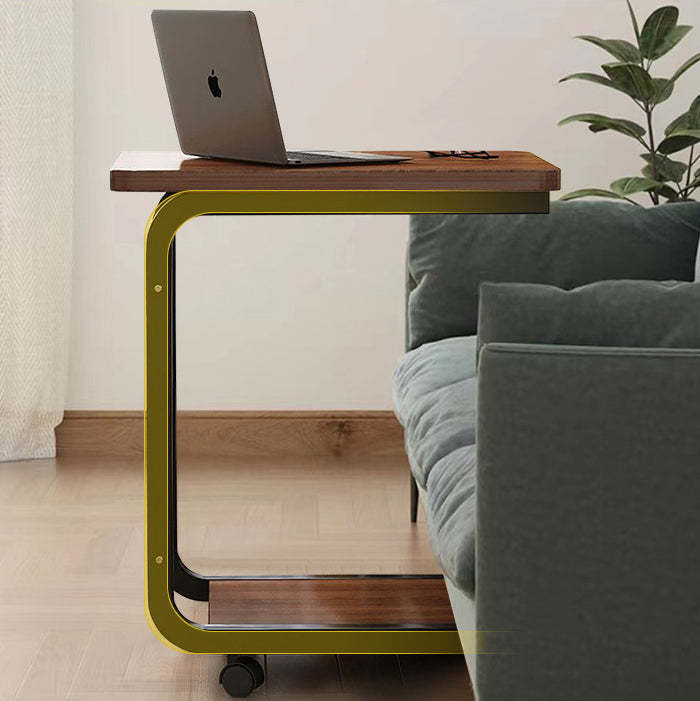 Minimalist Steel Side Table on Wheels