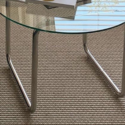 Minimalist Round Glass Steel Coffee Table