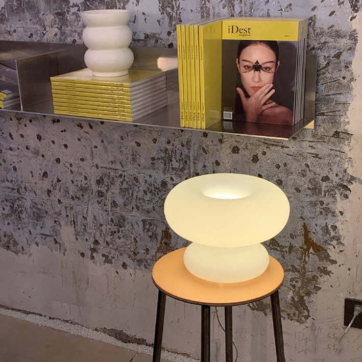 Danish Milk White Mushroom Table Lamp