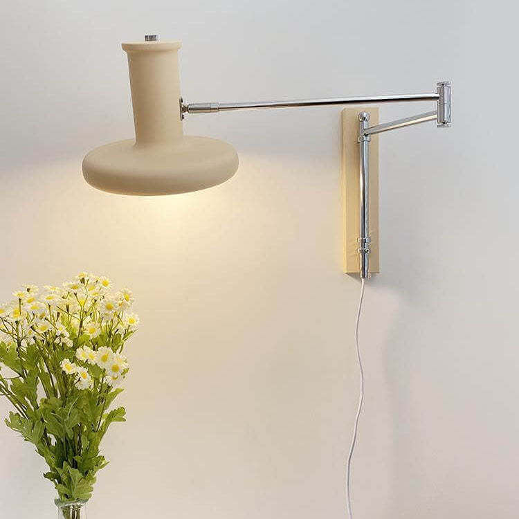 Nordic Minimalist Beige Swing Arm Sconce