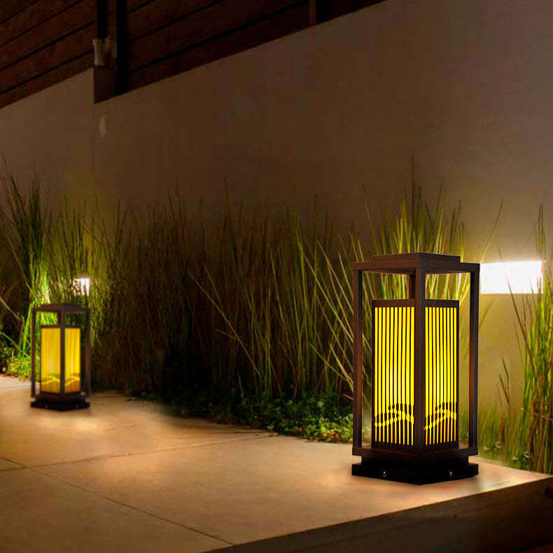 Chinese Square Cage Outdoor Lawn Path Light