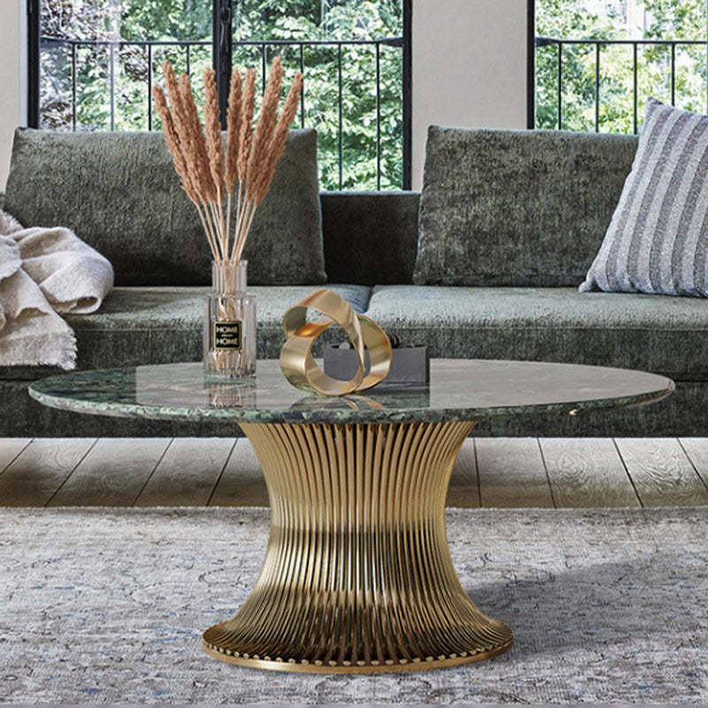 Contemporary Marble Steel Coffee Table Set