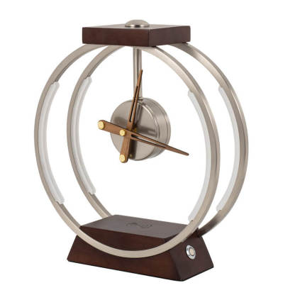 Luxury Clock Wireless Charging LED Touch Table Lamp