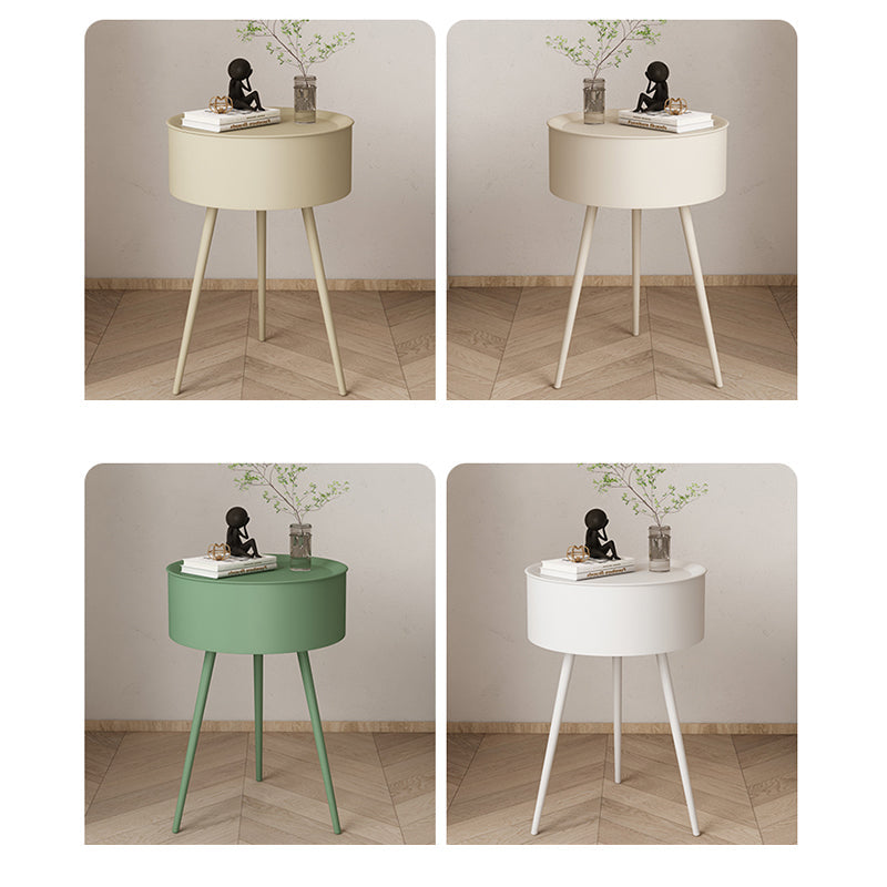 Minimalist Round Iron 1-Storage Nightstand