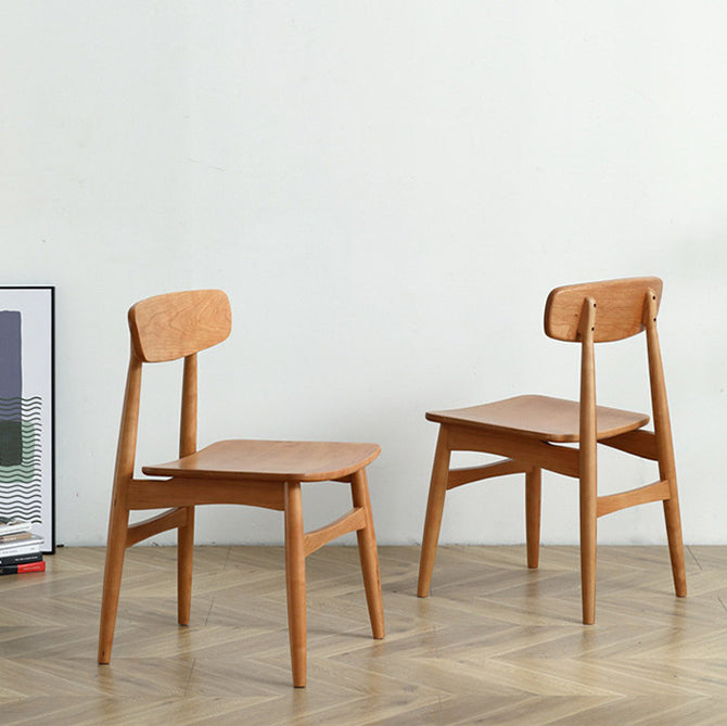 Vintage Cherry Wood Dining Chair with Footrest