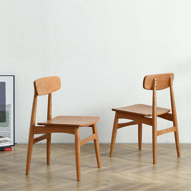 Vintage Cherry Wood Dining Chair with Footrest