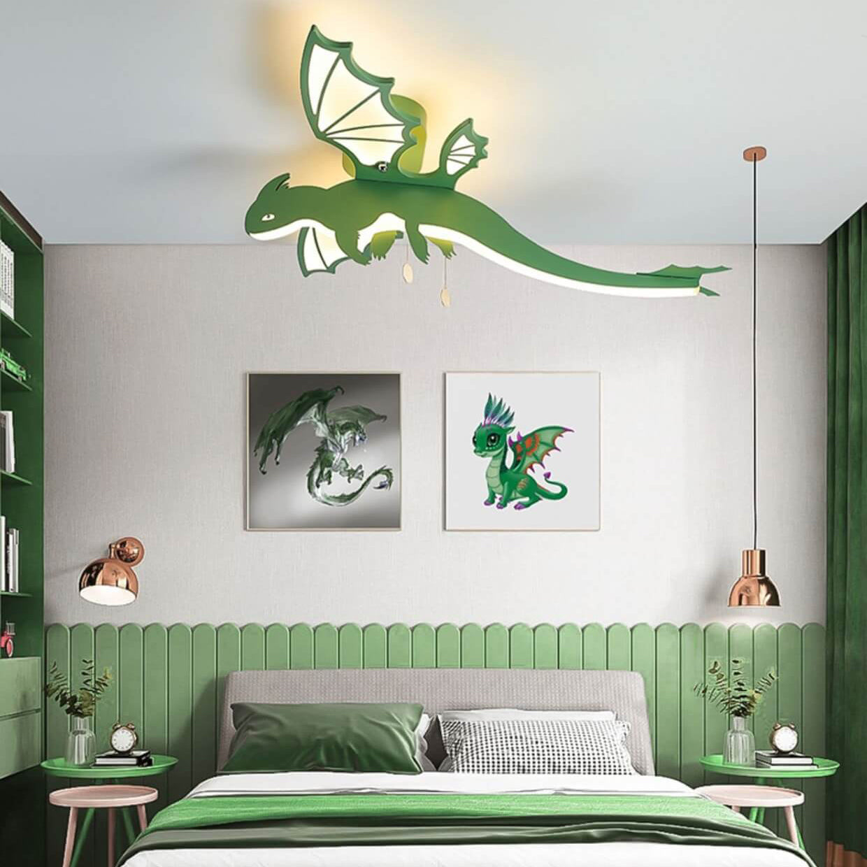 Contemporary Acrylic Dinosaur Ceiling Light