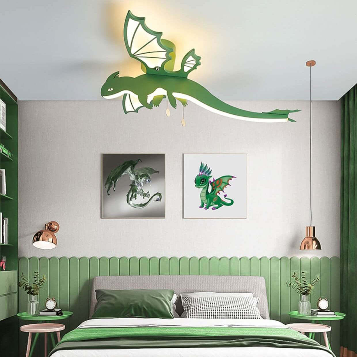 Contemporary Acrylic Dinosaur Ceiling Light