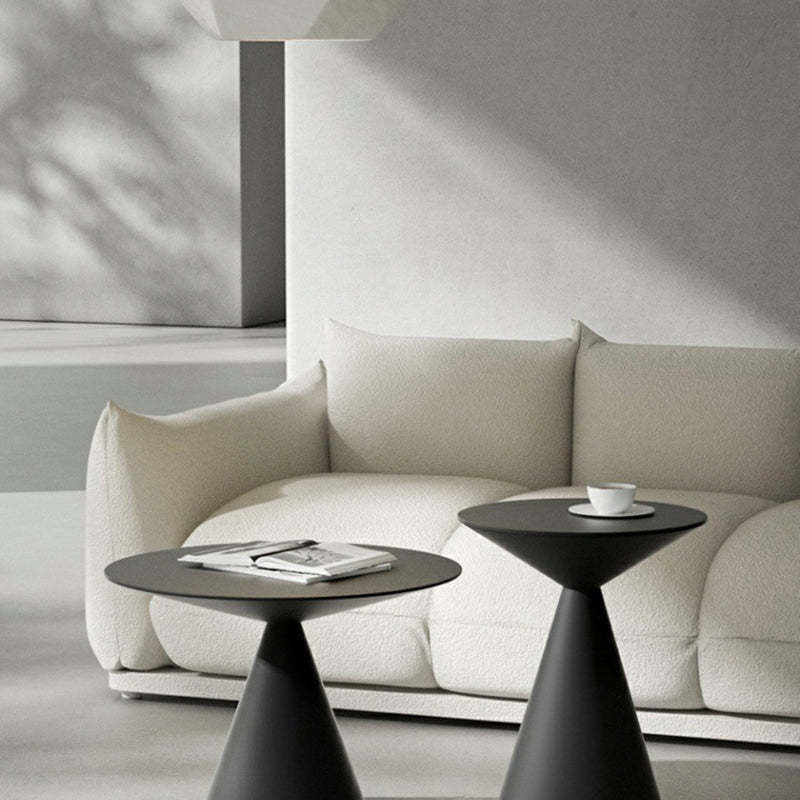 Minimalist Cone Aluminum End Table — White