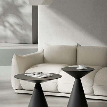 Minimalist Cone Aluminum End Table — White