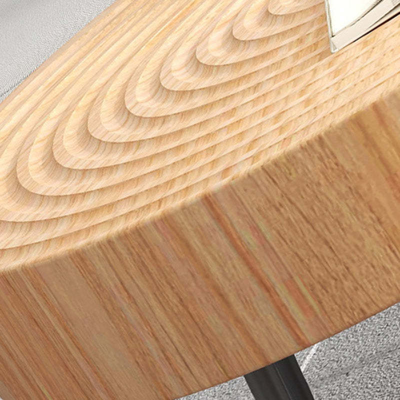 Minimalist Round Annual Wood Steel Coffee Table