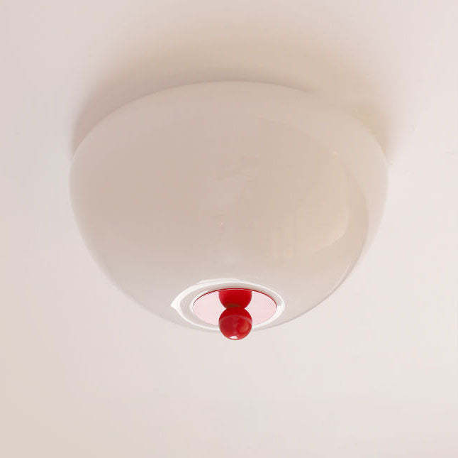 Nordic Iron Round Glass 4-Light Flush Ceiling Light