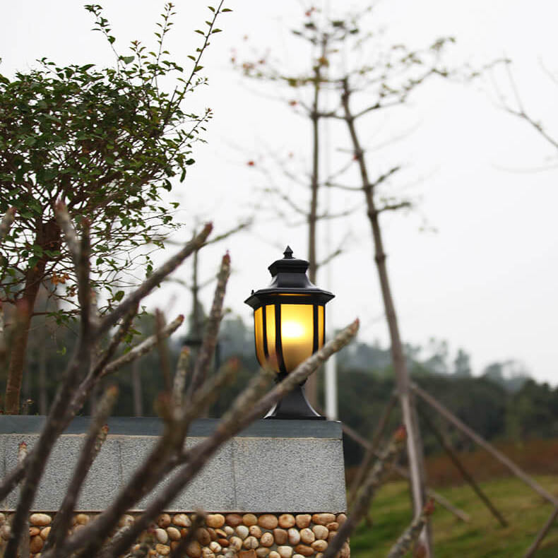 European Vintage Glass Aluminum Cage Outdoor Landscape Light