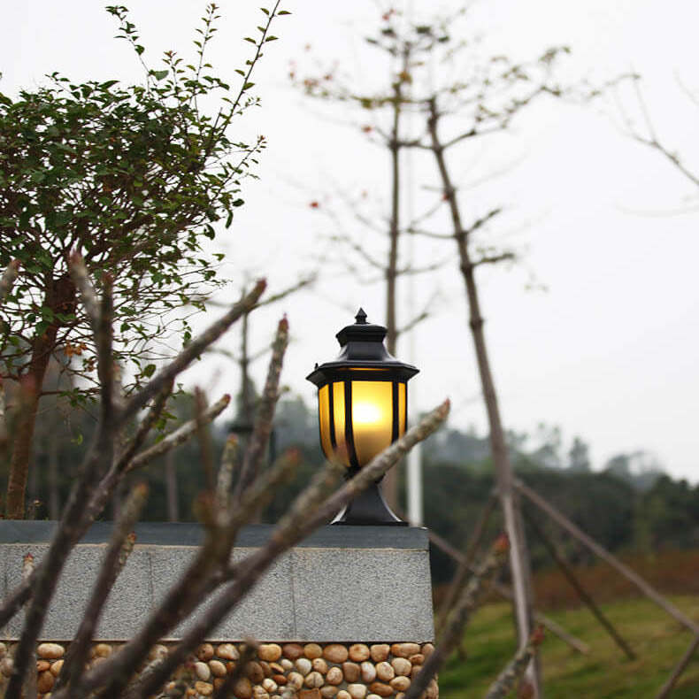 European Vintage Glass Aluminum Cage Outdoor Landscape Light