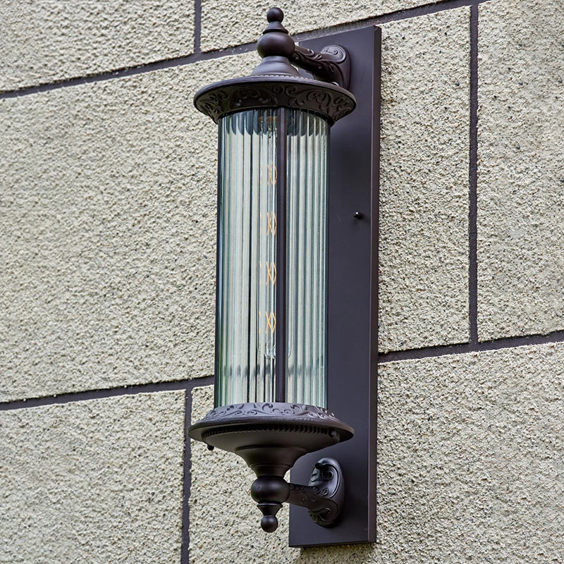 Retro Aluminum Glass Cylinder Wall Sconce