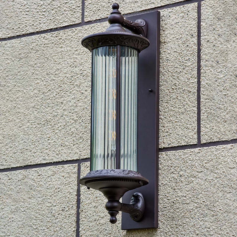 Retro Aluminum Glass Cylinder Wall Sconce