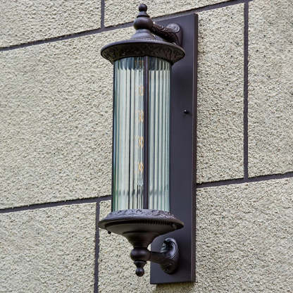 Retro Aluminum Glass Cylinder Wall Sconce