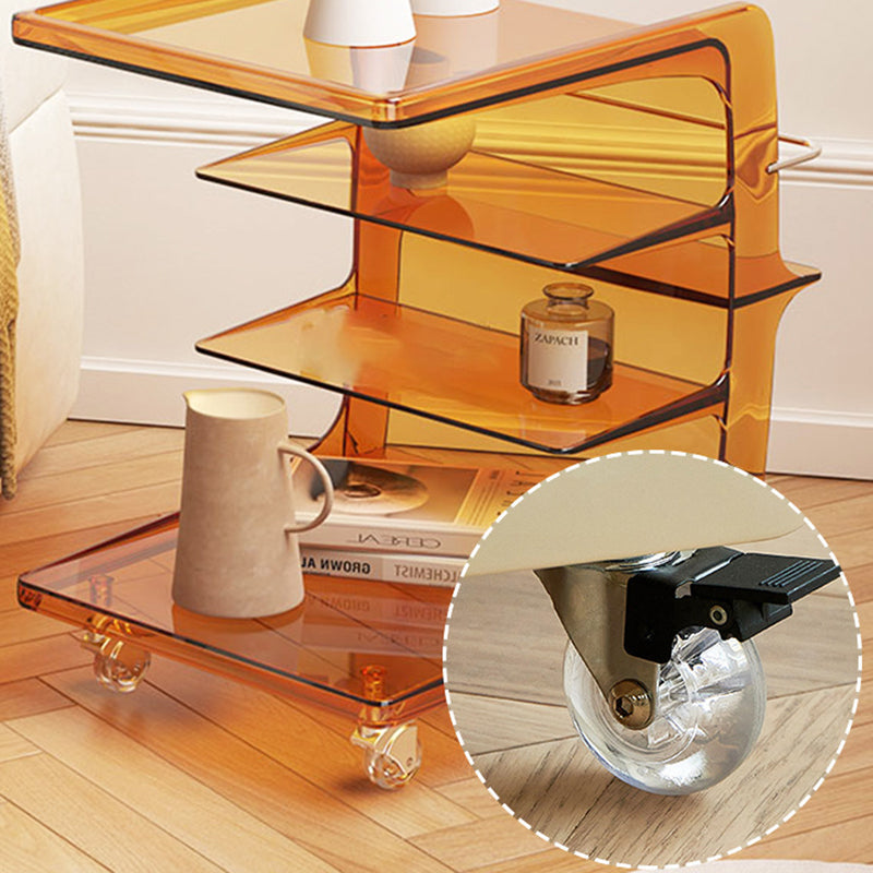 Scandinavian Stainless Steel C-Shape End Table