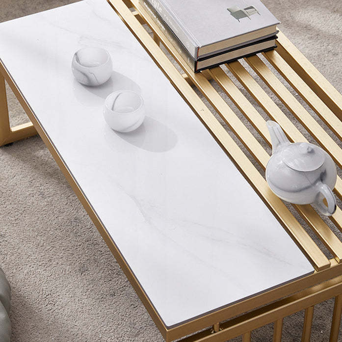 Japanese Sintered Stone Metal Coffee Table