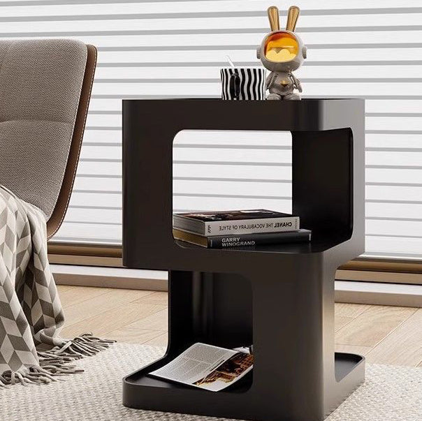 Nordic Rectangular Iron 3-Tier End Table — White