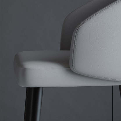 Nordic Trapezoid Saddle Leather Ash Dining Chair