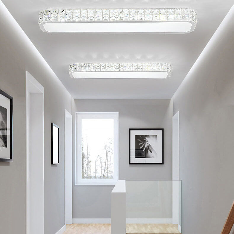 Modern Crystal Strip Acrylic LED Flush Mount Light — Small - White / Warm Light (3000K) / 220V-240V For UK/AU