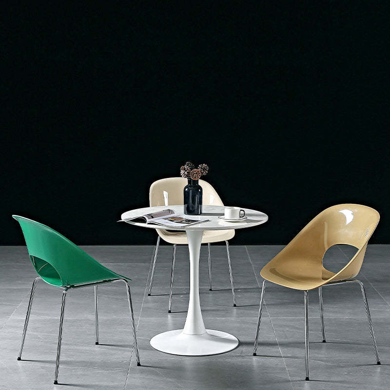 Hollow Back Metal Dining Chair