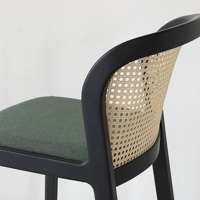 French Fabric Wood Bar Stool