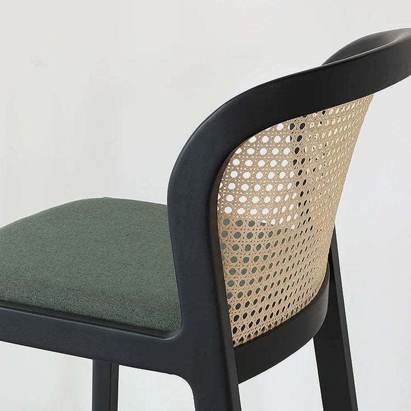 French Fabric Wood Bar Stool