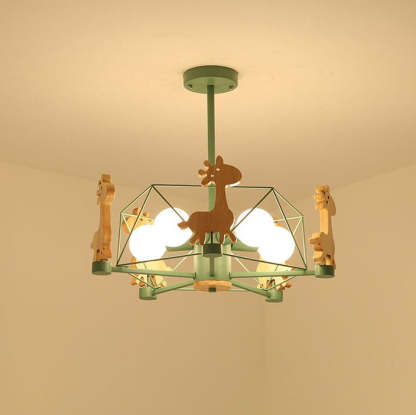 Scandinavian Childlike Giraffe Ceiling Light — Pentagram / Pink / 220V-240V For UK/AU
