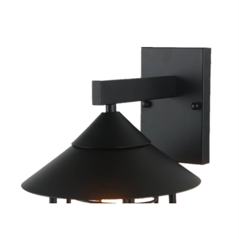Vintage Industrial Iron Lantern Indoor Outdoor Wall Sconce