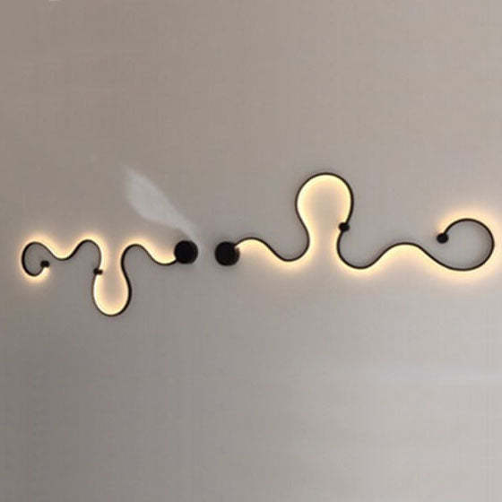 Modern Aluminum Snake Curved LED Sconce