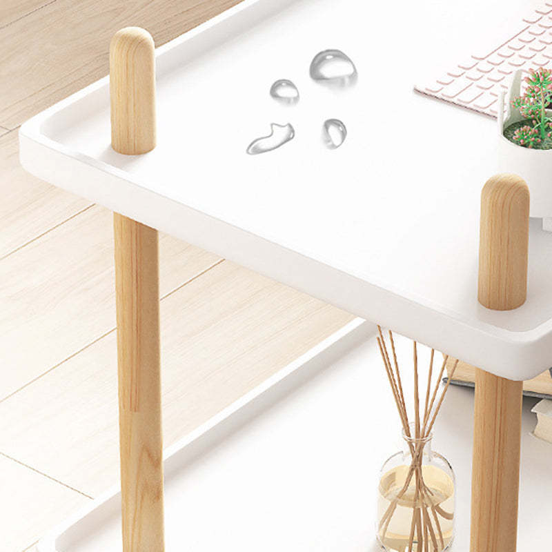Minimalist Wood Metal Square Coffee Table 2-Shelf